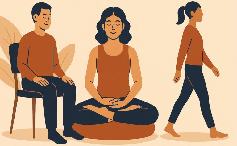 Illustration about different meditation postures