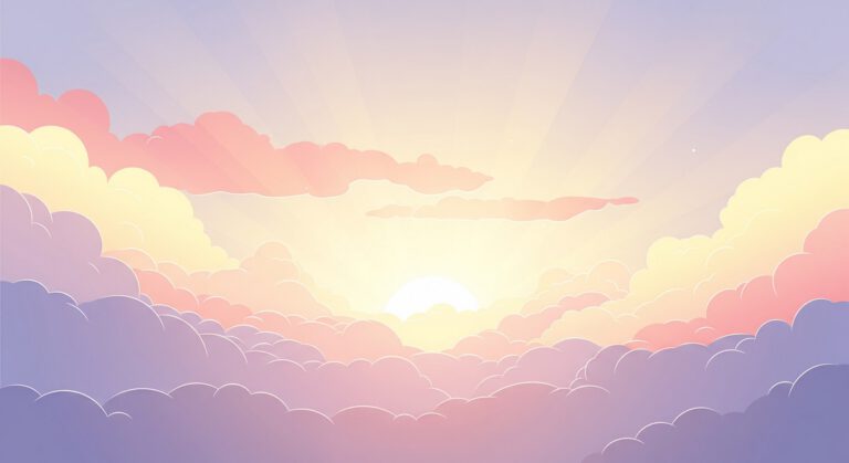 A gentle sunrise or light filtering through clouds, symbolising hope and gentle awareness if you practice meditation for depression.