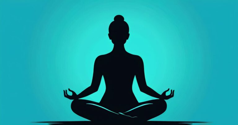 Lotus pose meditation illustration