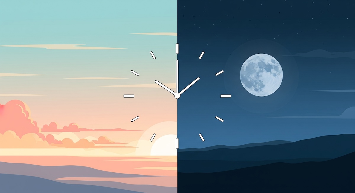 Image illustrating morning and night in the meditation